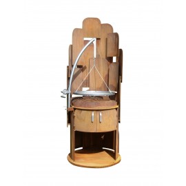 Feuerskulptur Mountain aus Cortenstahl mit rundem Rost 60 cm