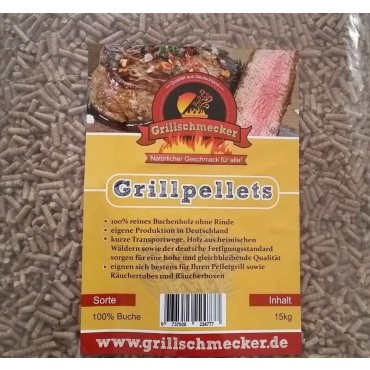 Grillschmecker Pellets, 100% beech wood, 1,5kg bag; Perfect for Ooni Pizza Ovens