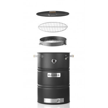 BBQ Barrel Basic by Klauwe, stainless steel, black