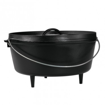  Lodge Camp Dutch Oven, 25,4cm, flat, cast iron, with feet and lid
