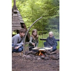 Swing Grill for Camp Fires with Viking Pan (Stainless Steel - 60cm)
