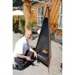 H-Chemney Terrace heater with Cooking Grid for H-Fireplace