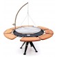 Bål Grill 120cmØ with hanger and round grid out of stainless steel